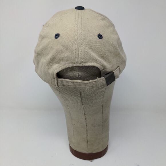 Lighthouse Landings Slideback Hat Beige Blue Adjustable Embroidered Logo - Picture 8 of 12